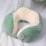 U Shaped Neck Pillow Portable Cute Head Pillow for Office Nap Travel Car Sleeping Double Embroidery Dinosaur
