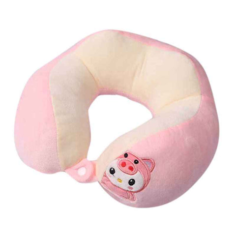 U Shaped Neck Pillow Portable Cute Head Pillow for Office Nap Travel Car Sleeping Double Embroidery Pig In Australia - Darrahopens