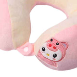U Shaped Neck Pillow Portable Cute Head Pillow for Office Nap Travel Car Sleeping Double Embroidery Pig In Australia - Darrahopens