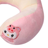 U Shaped Neck Pillow Portable Cute Head Pillow for Office Nap Travel Car Sleeping Double Embroidery Pig In Australia - Darrahopens