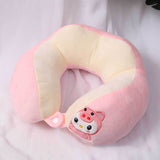 U Shaped Neck Pillow Portable Cute Head Pillow for Office Nap Travel Car Sleeping Double Embroidery Pig