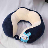 U Shaped Neck Pillow Portable Cute Head Pillow for Office Nap Travel Car Sleeping Double Embroidery Rabbit In Australia - Darrahopens