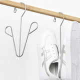 Shoes Hanging Drying Rack Double Hook Stainless Steel Storage Organizer Space Saving for Home Dormitory Polished In Australia - Darrahopens