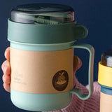 500ML Soup Cup Portable Steady Plastic Insulated Soup Containers with Lid and Spoon for Office School 500ML Green In Australia - Darrahopens