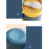 500ML Soup Cup Portable Steady Plastic Insulated Soup Containers with Lid and Spoon for Office School 500ML Blue