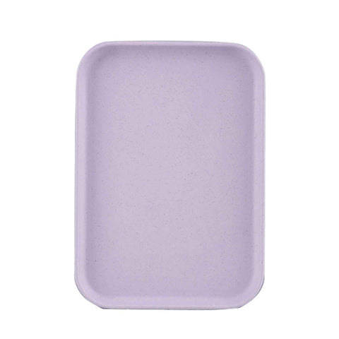 Kitchen Serving Tray Wheat Straw Rectangular Nordic Style Cupcake Fruit Snack Tea Tray for Home Office Restaurant Purple L (Approx. 38x27cm / 15.0x10.6in)