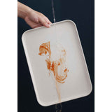 Kitchen Serving Tray Wheat Straw Rectangular Nordic Style Cupcake Fruit Snack Tea Tray for Home Office Restaurant Beige L (Approx. 38x27cm / 15.0x10.6in) In Australia - Darrahopens