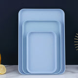 Kitchen Serving Tray Wheat Straw Rectangular Nordic Style Cupcake Fruit Snack Tea Tray for Home Office Restaurant Light Blue L (Approx. 38x27cm / 15.0x10.6in)