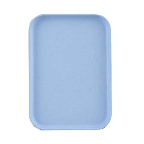 Kitchen Serving Tray Wheat Straw Rectangular Nordic Style Cupcake Fruit Snack Tea Tray for Home Office Restaurant Light Blue S (Approx. 25x17cm / 9.8x6.7in)