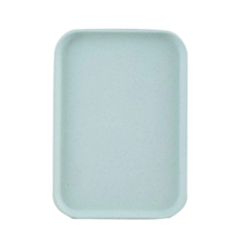 Kitchen Serving Tray Wheat Straw Rectangular Nordic Style Cupcake Fruit Snack Tea Tray for Home Office Restaurant Light Green L (Approx. 38x27cm / 15.0x10.6in)