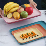 Kitchen Serving Tray Wheat Straw Rectangular Nordic Style Cupcake Fruit Snack Tea Tray for Home Office Restaurant Light Green S (Approx. 25x17cm / 9.8x6.7in) In Australia - Darrahopens
