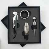 Wine Opener Set Rustproof Stainless Steel Exquisite Packaging Handle Corkscrew Kit for Home Bar Restaurant Gifts Black