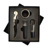 Wine Opener Set Rustproof Stainless Steel Exquisite Packaging Handle Corkscrew Kit for Home Bar Restaurant Gifts Black