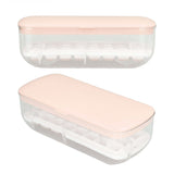 Silicone Ice Cube Mold BPA Free Square Ice Tray Storage Box with Lid for Household Pink
