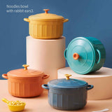 Noodles Bowl with Lid Binaural Noodles Bowl Home Dorm Student Covered Bowl Large Sapphire Blue In Australia - Darrahopens