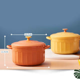 Noodles Bowl with Lid Binaural Noodles Bowl Home Dorm Student Covered Bowl Large Orange In Australia - Darrahopens