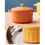 Noodles Bowl with Lid Binaural Noodles Bowl Home Dorm Student Covered Bowl Large Orange In Australia - Darrahopens