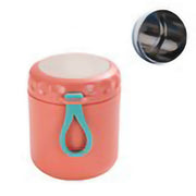 Thermal Soup Cup Stainless Steel Microwave Heating with Sealing Cap Breakfast Hot Food Container for Office Worker Orange