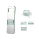 Multifunctional Vegetable Cutter Stainless Steel Household Manual Vegetable Chopper for Kitchen Mint Green, 3 Blades (Anti Slip Pad, Hand Protector) In Australia - Darrahopens