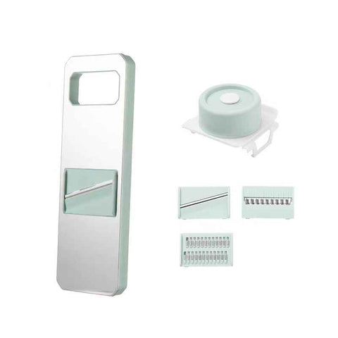 Multifunctional Vegetable Cutter Stainless Steel Household Manual Vegetable Chopper for Kitchen Mint Green, 3 Blades (Anti Slip Pad, Hand Protector) In Australia - Darrahopens