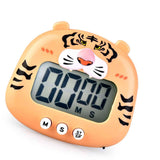 Animal Timer Student Magnetic Digital Digital 100 Minutes Timing Countdown Timer With Battery for Kitchen Orange Tiger