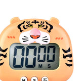 Animal Timer Student Magnetic Digital Digital 100 Minutes Timing Countdown Timer With Battery for Kitchen Orange Tiger