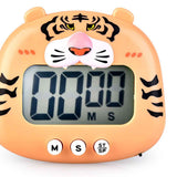 Animal Timer Student Magnetic Digital Digital 100 Minutes Timing Countdown Timer With Battery for Kitchen Orange Tiger