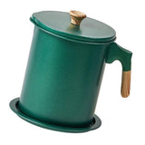 Oil Strainer Pot 1.4L Wood Grain Easy Operation No Rust Oil Storage Supplies Filter for Home Canteen Dark Green In Australia - Darrahopens