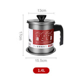 Residue Filter Oil Can Stainless Steel Large Capacity Kitchen Fat Storage Container for Cooking 1.4L Small In Australia - Darrahopens