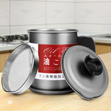 Residue Filter Oil Can Stainless Steel Large Capacity Kitchen Fat Storage Container for Cooking 1.4L Small