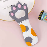 Cat Paw Bottle Opener Multifunctional Cute Cartoon Vibrant Colors Magnet Silicone Bottle Opener with Fridge Magnet for Home Gray Dot In Australia - Darrahopens