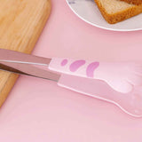 Kitchen Cooking Tong Cute Cat Paw Shape Stainless Steel Small Salad Barbecue Food Tong Pink S In Australia - Darrahopens