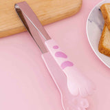 Kitchen Cooking Tong Cute Cat Paw Shape Stainless Steel Small Salad Barbecue Food Tong Pink S In Australia - Darrahopens