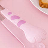 Kitchen Cooking Tong Cute Cat Paw Shape Stainless Steel Small Salad Barbecue Food Tong Pink S