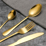 Flatware Set Portable Stainless Steel Steak Knife Fork Spoon Tableware Thickened Tableware Set Golden Fork In Australia - Darrahopens