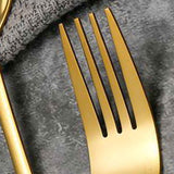 Flatware Set Portable Stainless Steel Steak Knife Fork Spoon Tableware Thickened Tableware Set Golden Fork In Australia - Darrahopens