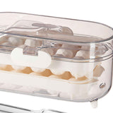 Ice Mold Silicone 2 Layer Hard Interlayer Anti Slip Stable Buckle Design Ice Mold Tray with Spatula Pure Color