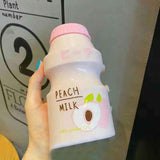 Portable Children Drinking Bottle with Strap PC Plastic Outdoor Water Cup Cute Fruit Pattern Pink 480ML In Australia - Darrahopens