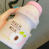 Portable Children Drinking Bottle with Strap PC Plastic Outdoor Water Cup Cute Fruit Pattern Pink 480ML In Australia - Darrahopens