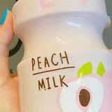 Portable Children Drinking Bottle with Strap PC Plastic Outdoor Water Cup Cute Fruit Pattern Pink 480ML In Australia - Darrahopens