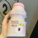 Portable Children Drinking Bottle with Strap PC Plastic Outdoor Water Cup Cute Fruit Pattern Pink 480ML In Australia - Darrahopens