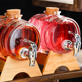Beverage Barrel Thickened Glass Sealed Medlar Ginseng Wine Brewing Jar Dispenser with Faucet for Home