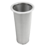 304 Stainless Steel Cold Brew Coffee Filter Cone Mesh with White Rubber Circle Coffee Brew Infuser for Fruit Drink 8x15cm/3.1x5.9in