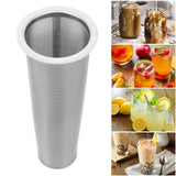 304 Stainless Steel Cold Brew Coffee Filter Cone Mesh with White Rubber Circle Coffee Brew Infuser for Fruit Drink 8x21cm/3.1x8.2in