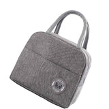 Lunch Bag High Capacity Reusable Tote Heat Preservation Dinner Insulation Hangbag Gray