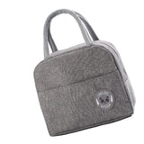 Lunch Bag High Capacity Reusable Tote Heat Preservation Dinner Insulation Hangbag Gray