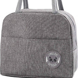Lunch Bag High Capacity Reusable Tote Heat Preservation Dinner Insulation Hangbag Gray