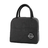 Lunch Bag High Capacity Reusable Tote Heat Preservation Dinner Insulation Hangbag Black