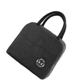 Lunch Bag High Capacity Reusable Tote Heat Preservation Dinner Insulation Hangbag Black