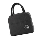 Lunch Bag High Capacity Reusable Tote Heat Preservation Dinner Insulation Hangbag Black